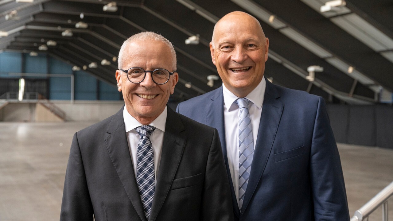 Urs Hunkeler, Verwaltungsratspräsident der Messe Luzern AG und Markus Lauber, Vorsitzender der Geschäftsleitung der Messe Luzern AG, sind mit dem Geschäftsjahr 2023/2024 zufrieden.